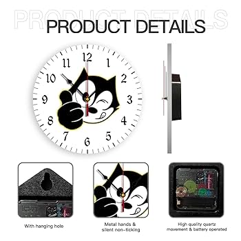 80's \"Felix the Cat\" グラフィッククロック ポストモダン Amazon.co.jp: フィリックス・ザ・キャット 掛け時計 壁掛け